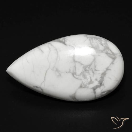 12.48ct Натуральный Серовато-белый Говлит, Форма груши, Непрозрачный