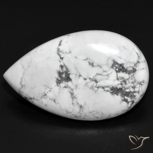 22.34ct Натуральный Серовато-белый Говлит, Форма груши, Непрозрачный