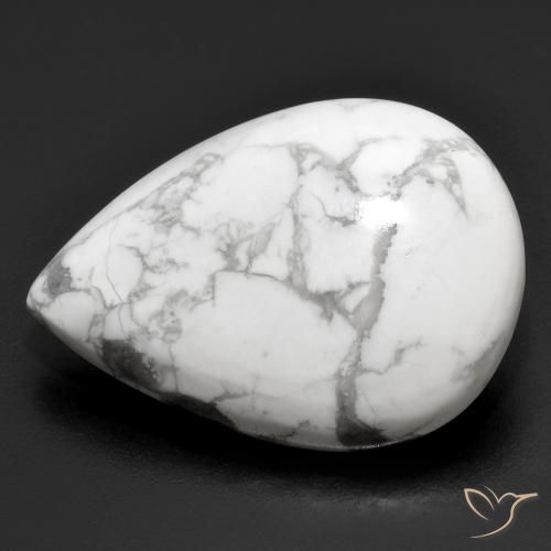 23.39ct Натуральный Серовато-белый Говлит, Форма груши, Непрозрачный