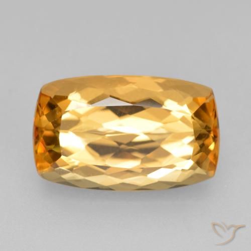 4.48ct Натуральный Ярко-оранжевый Императорский топаз, Подушка, Чистота VVS