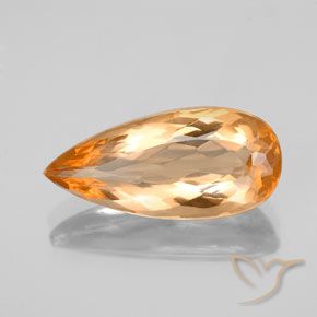3.81ct Натуральный Ярко-оранжевый Императорский топаз, Форма груши, Чистота VVS