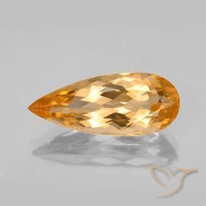 5.41ct Натуральный Интенсивный апельсин Императорский топаз, Форма груши, Чистота VS