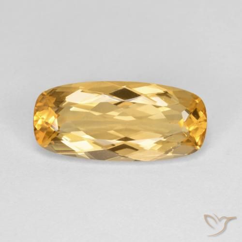 3.96ct Натуральный Золотисто-оранжевый Императорский топаз, Подушка, Чистота VVS