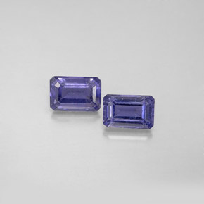  карата, натуральный Фиолетово-синий Иолит, Изумрудная огранка, Чистота VS