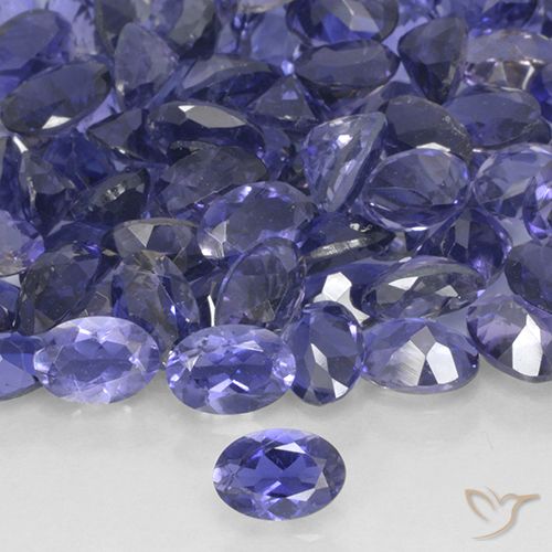 0.40ct Натуральный Серебристо-синий Иолит, Овал, Чистота VS