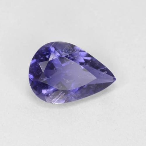 Натуральный синий иолит 0,51 карата форма груши, VS-SI