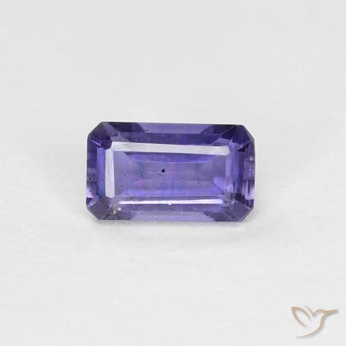0.25ct Натуральный Темно-пурпурный Иолит, Изумрудная огранка, Чистота VS
