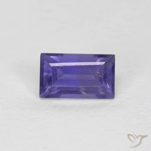 0.30ct Натуральный Интенсивный фиолетовый Иолит, Огранка Багет, Чистота VS