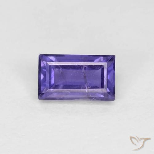 0.30ct Натуральный Интенсивный фиолетовый Иолит, Огранка Багет, Чистота VS