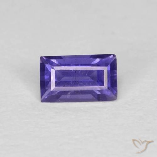 0.27ct Натуральный Интенсивный фиолетовый Иолит, Огранка Багет, Чистота VS