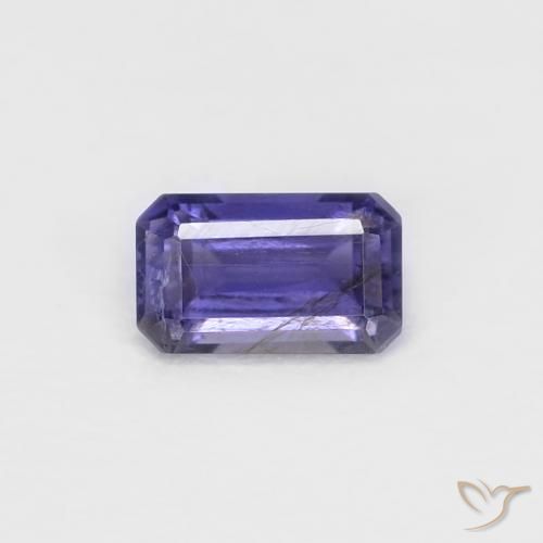 0.26ct Натуральный Темно-пурпурный Иолит, Изумрудная огранка, Чистота VS