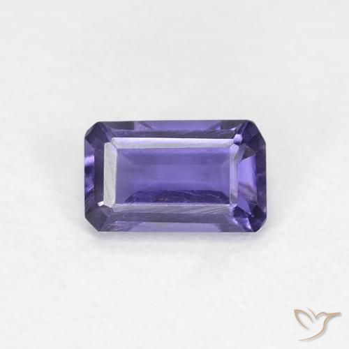 0.26ct Натуральный Темно-пурпурный Иолит, Изумрудная огранка, VVS-VS