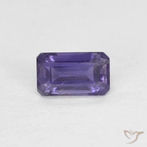 0.31ct Натуральный Баклажан Фиолетовый Иолит, Изумрудная огранка, Чистота VS