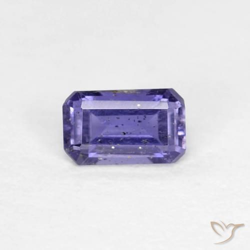 0.27ct Натуральный Темно-синевато-фиолетовый Иолит, Изумрудная огранка, Чистота VS