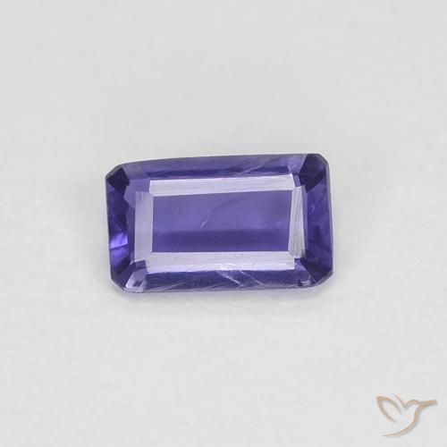 0.20ct Натуральный Темно-пурпурный Иолит, Изумрудная огранка, VVS-VS