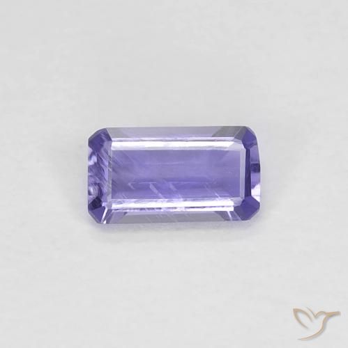 0.23ct Натуральный Розовато-фиолетовый Иолит, Изумрудная огранка, VVS-VS