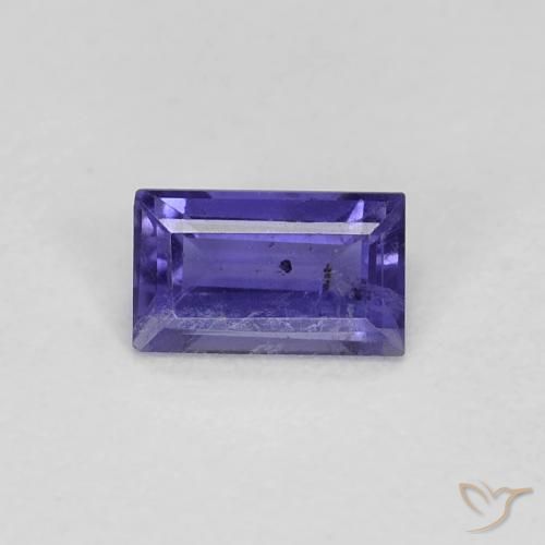 0.26ct Натуральный Темно-синевато-фиолетовый Иолит, Огранка Багет, VS-SI