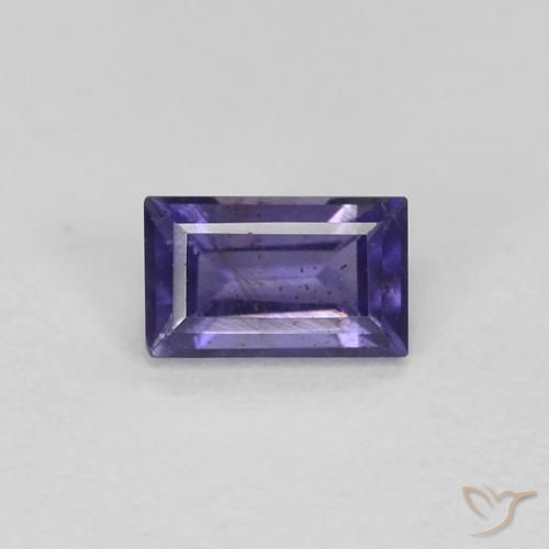 0.28ct Натуральный Темно-синевато-фиолетовый Иолит, Огранка Багет, VS-SI
