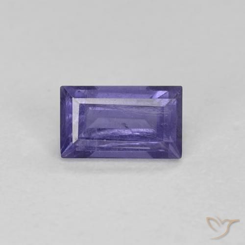 0.32ct Натуральный Темно-синевато-фиолетовый Иолит, Огранка Багет, VS-SI
