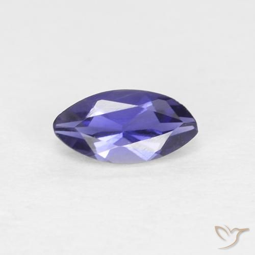 0.24ct Натуральный Темно-синевато-фиолетовый Иолит, Маркиза, VVS-VS