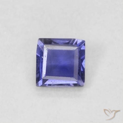 0.13ct Натуральный Темно-синевато-фиолетовый Иолит, Квадрат, Чистота VS