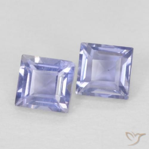 0.18 карата, натуральный Medium Light-Violet Иолит, Квадрат, Чистота VS