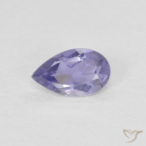 0.15ct Натуральный Розовато-фиолетовый Иолит, Форма груши, Чистота VVS