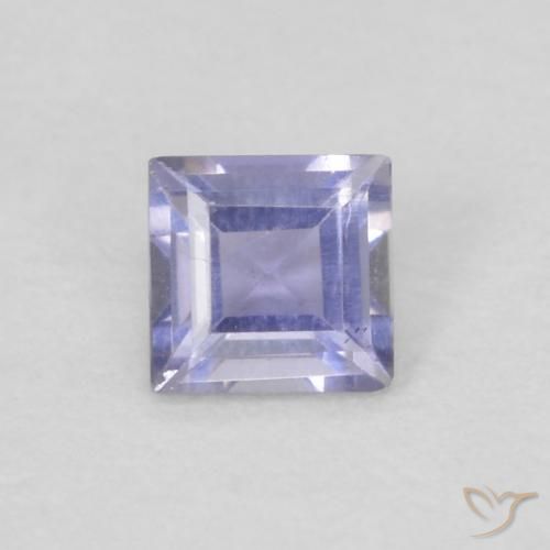 0.12ct Натуральный Medium Light-Violet Иолит, Квадрат, Чистота VVS