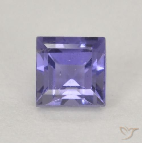 0.20ct Натуральный Темно-синевато-фиолетовый Иолит, Квадрат, Чистота VVS