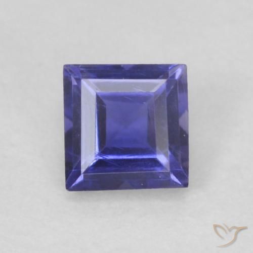 0.12ct Натуральный Темно-синевато-фиолетовый Иолит, Квадрат, Чистота VVS