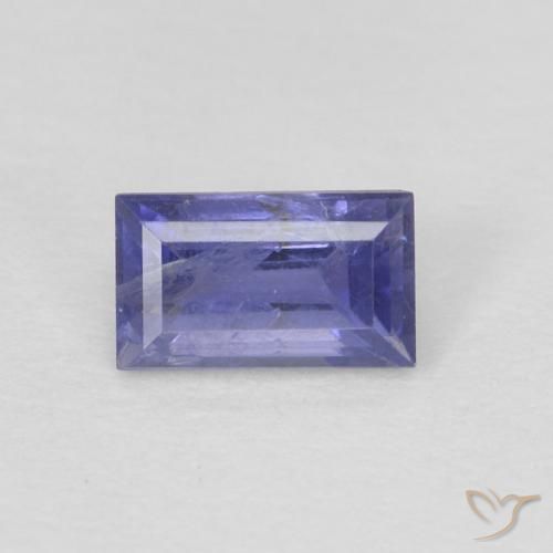 0.30ct Натуральный Средний фиолетовый Иолит, Огранка Багет, VS-SI