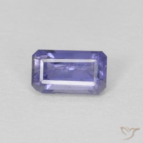 0.27ct Натуральный Голубовато-фиолетовый Иолит, Изумрудная огранка, VS-SI
