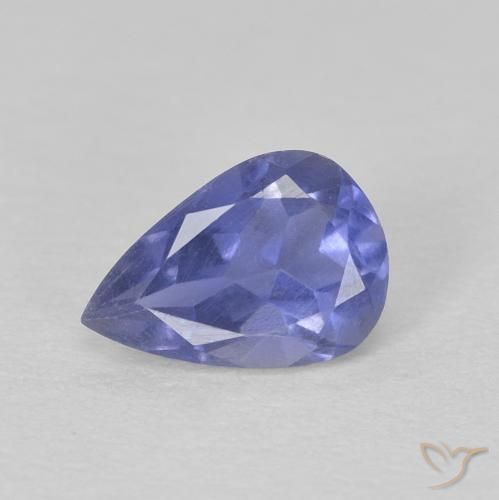 0.35ct Натуральный Королевский фиолетовый Иолит, Форма груши, Чистота VS