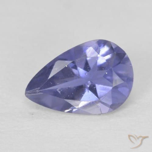 0.33ct Натуральный Серебристо-синий Иолит, Форма груши, Чистота VS