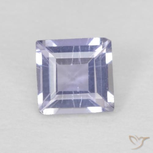 0.12ct Натуральный Серебристо-синий Иолит, Квадрат, Чистота VS