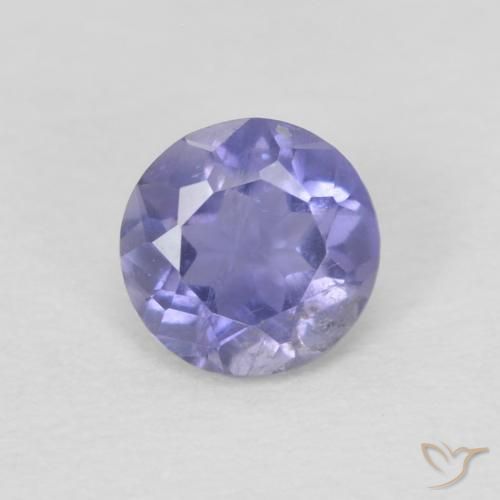 0.23ct Натуральный Темно-пурпурный Иолит, Круглый, VS-SI