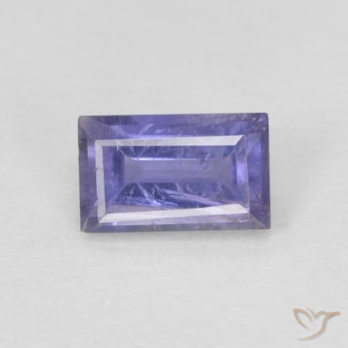 0.29ct Натуральный Темно-пурпурный Иолит, Огранка Багет, VS-SI