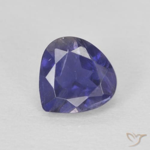 0.37ct Натуральный Темно-синий Иолит, Форма груши, Чистота VS