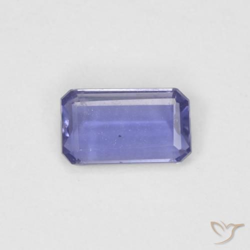 0.18ct Натуральный Средний фиолетовый Иолит, Изумрудная огранка, Чистота VVS