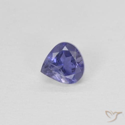 0.27ct Натуральный Темно-синевато-фиолетовый Иолит, Форма груши, Чистота VS