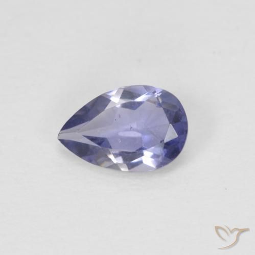 0.35ct Натуральный Темно-синевато-фиолетовый Иолит, Форма груши, Чистота VS