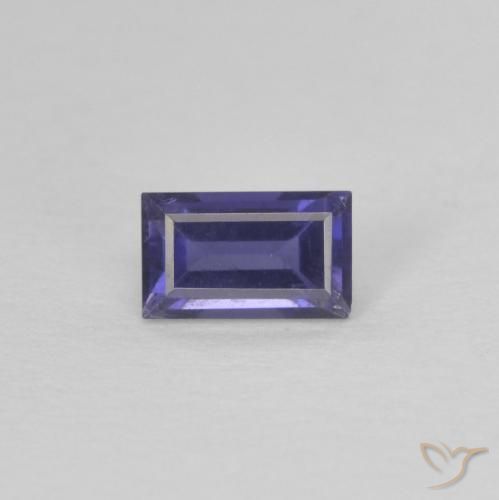0.33ct Натуральный Темно-синевато-фиолетовый Иолит, Огранка Багет, Чистота VS