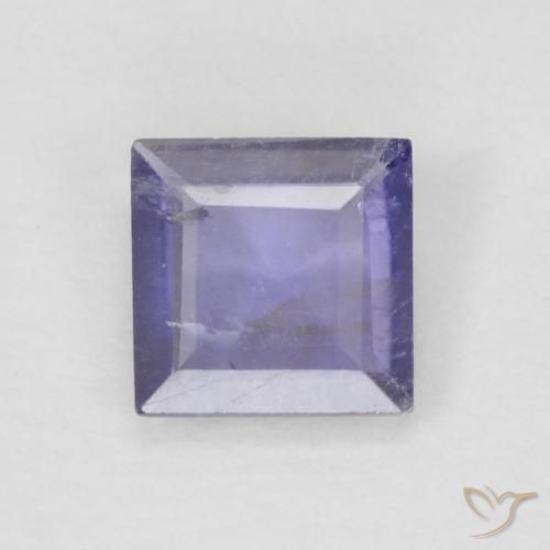 0.22ct Натуральный Темно-синевато-фиолетовый Иолит, Квадрат, Чистота VS