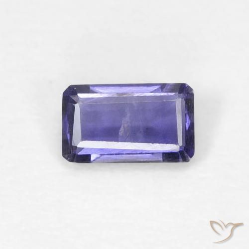 0.21ct Натуральный Серебристо-синий Иолит, Изумрудная огранка, VVS-VS