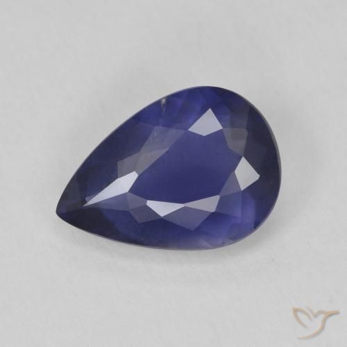 1.81ct Натуральный Темно-синий Иолит, Форма груши, Чистота VS