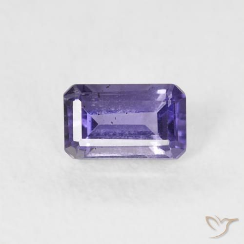 0.31ct Натуральный Средний фиолетовый Иолит, Изумрудная огранка, VS-SI