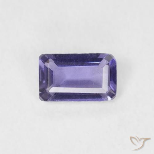 0.21ct Натуральный Темно-пурпурный Иолит, Изумрудная огранка, SI
