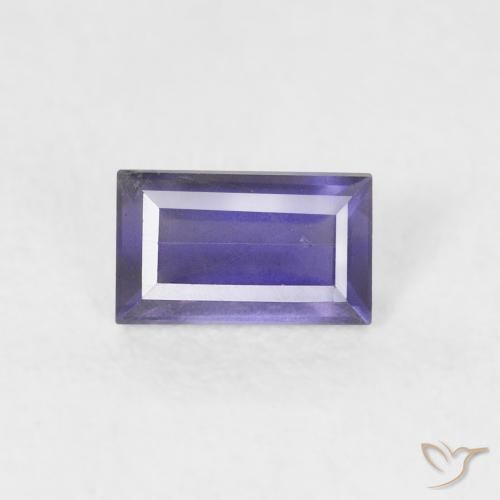 0.26ct Натуральный Темно-синевато-фиолетовый Иолит, Огранка Багет, VS-SI
