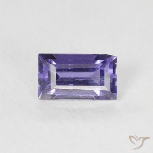 0.24ct Натуральный Темно-фиолетовый Иолит, Огранка Багет, VS-SI