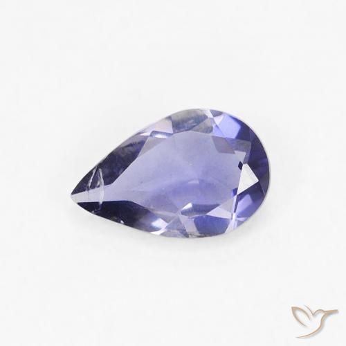 0.27ct Натуральный Интенсивный фиолетовый синий Иолит, Форма груши, Чистота VS